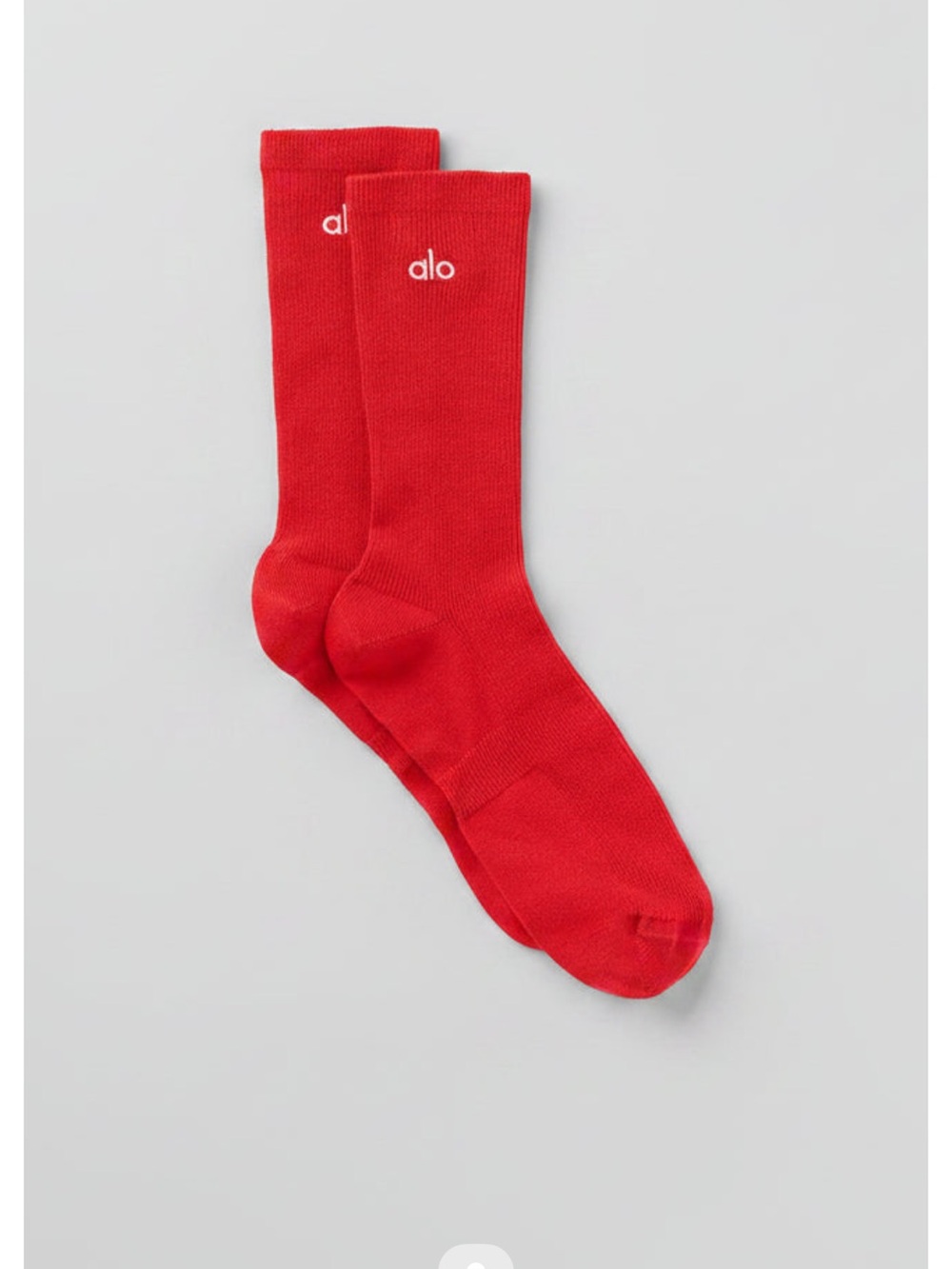 NEW ALO Yoga Unisex Half-Crew Understated Sock - Bright Red S